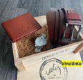 Super Combo Vélez: Cartera Sintética + Cinturón de Cuero Genuino y Llévate un Reloj de Regalo en caja de MDF - Tienda Del Rey