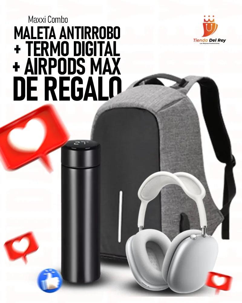 Maxxi Combo - Maleta Antirrobo + Termo Digital + Airpods Max de Regalo
