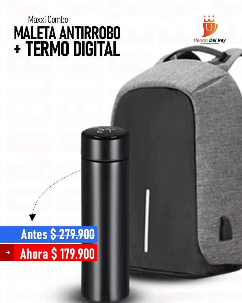 Maxxi Combo - Maleta Antirrobo + Termo Digital + Airpods Max de Regalo